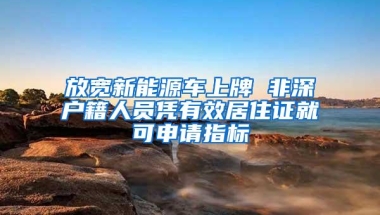 放宽新能源车上牌 非深户籍人员凭有效居住证就可申请指标