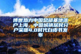 博世热力中国总部基地落户上海，中国城镇居民分户采暖4.0时代白皮书发布