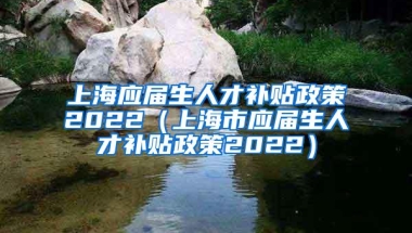 上海应届生人才补贴政策2022（上海市应届生人才补贴政策2022）