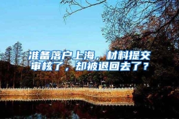 准备落户上海，材料提交审核了，却被退回去了？