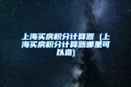 上海买房积分计算器 (上海买房积分计算器哪里可以查)