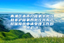 青浦区本市户籍第十批次和非沪籍第四批次共有产权保障房申请受理工作即将启动