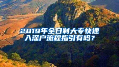 2019年全日制大专快速入深户流程指引有吗？