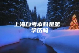 上海自考本科是第一学历吗