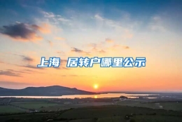 上海 居转户哪里公示