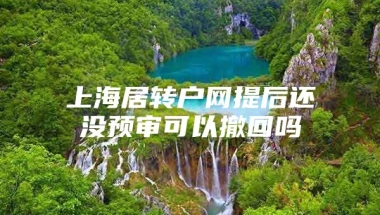 上海居转户网提后还没预审可以撤回吗