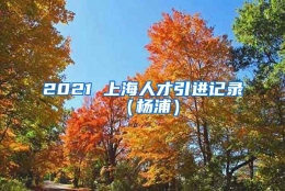 2021 上海人才引进记录（杨浦）