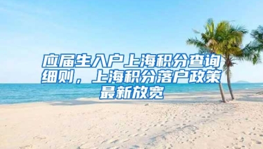 应届生入户上海积分查询细则，上海积分落户政策最新放宽