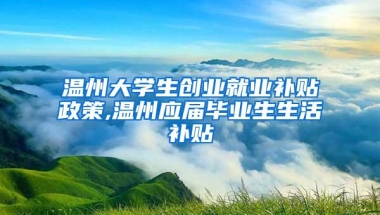 温州大学生创业就业补贴政策,温州应届毕业生生活补贴