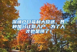 深圳户口福利大放送，各种加分让你入户，为了人才也是拼了！