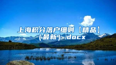 上海积分落户细则【精品】（最新）.docx