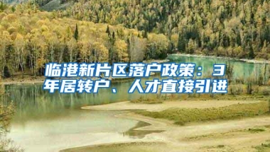 临港新片区落户政策：3年居转户、人才直接引进