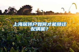 上海居转户如何才能随迁配偶呢？