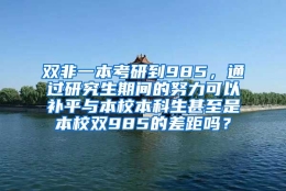 双非一本考研到985，通过研究生期间的努力可以补平与本校本科生甚至是本校双985的差距吗？