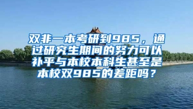 双非一本考研到985，通过研究生期间的努力可以补平与本校本科生甚至是本校双985的差距吗？