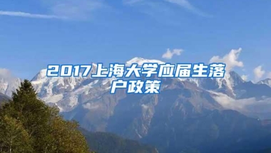 2017上海大学应届生落户政策