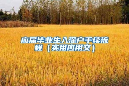 应届毕业生入深户手续流程（实用应用文）