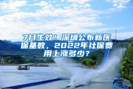 7月生效！深圳公布新医保基数，2022年社保费用上涨多少？