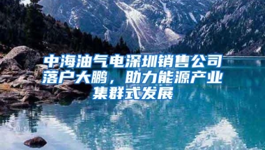 中海油气电深圳销售公司落户大鹏，助力能源产业集群式发展