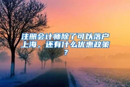 注册会计师除了可以落户上海，还有什么优惠政策？