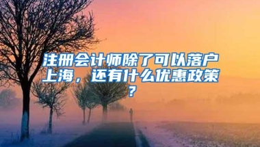 注册会计师除了可以落户上海，还有什么优惠政策？