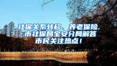 社保关系转移、养老保险...市社保局宝安分局解答市民关注热点！