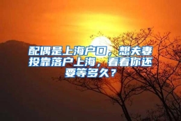 配偶是上海户口，想夫妻投靠落户上海，看看你还要等多久？