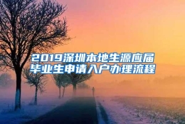 2019深圳本地生源应届毕业生申请入户办理流程