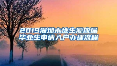 2019深圳本地生源应届毕业生申请入户办理流程