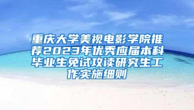 重庆大学美视电影学院推荐2023年优秀应届本科毕业生免试攻读研究生工作实施细则