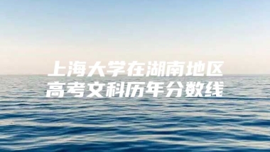 上海大学在湖南地区高考文科历年分数线