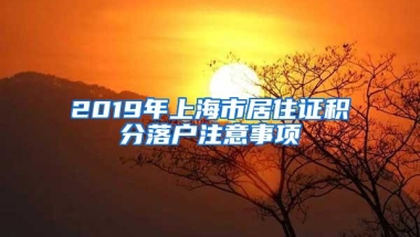 2019年上海市居住证积分落户注意事项