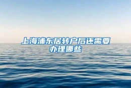 上海浦东居转户后还需要办理哪些