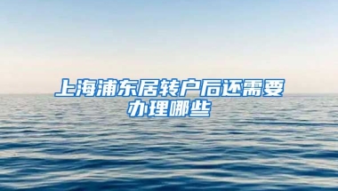 上海浦东居转户后还需要办理哪些