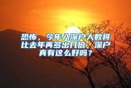 恐怖，今年入深户人数将比去年再多出几倍，深户真有这么好吗？