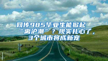 网传985毕业生能掀起“离沪潮”？现实扎心了，3个城市将成新宠