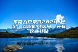 东莞入户条件2021新规定：参保即可落户，还有这些补贴