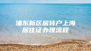 浦东新区居转户上海居住证办理流程