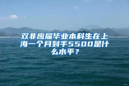 双非应届毕业本科生在上海一个月到手5500是什么水平？