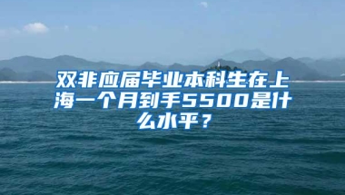 双非应届毕业本科生在上海一个月到手5500是什么水平？