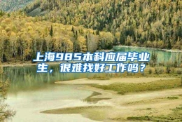 上海985本科应届毕业生，很难找好工作吗？