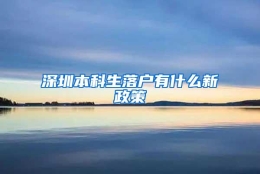 深圳本科生落户有什么新政策