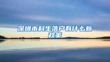 深圳本科生落户有什么新政策