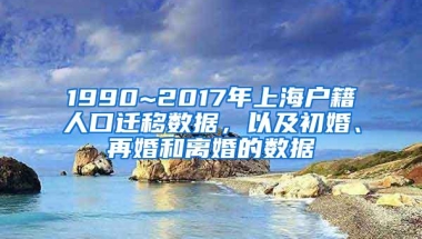 1990~2017年上海户籍人口迁移数据，以及初婚、再婚和离婚的数据