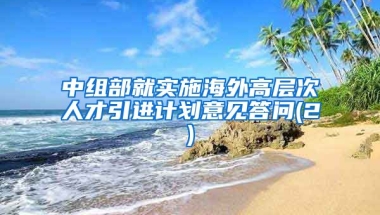 中组部就实施海外高层次人才引进计划意见答问(2)