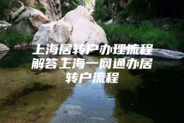 上海居转户办理流程解答上海一网通办居转户流程