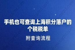 手机也可查询上海积分落户的个税税单.附查询流程