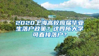 2020上海高校应届毕业生落户政策？这四所大学可直接落户？