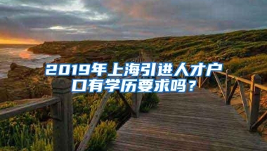 2019年上海引进人才户口有学历要求吗？