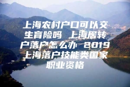 上海农村户口可以交生育险吗 上海居转户落户怎么办 2019上海落户技能类国家职业资格